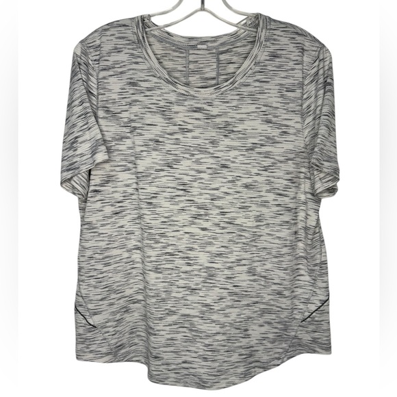 lululemon athletica Tops - Lululemon Run It Out Short Sleeve Tee Heathered Gray Black Size 10